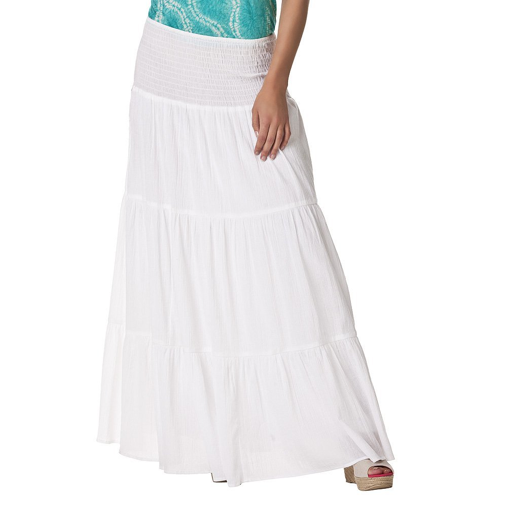 white summer maxi skirt